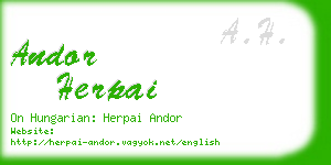 andor herpai business card